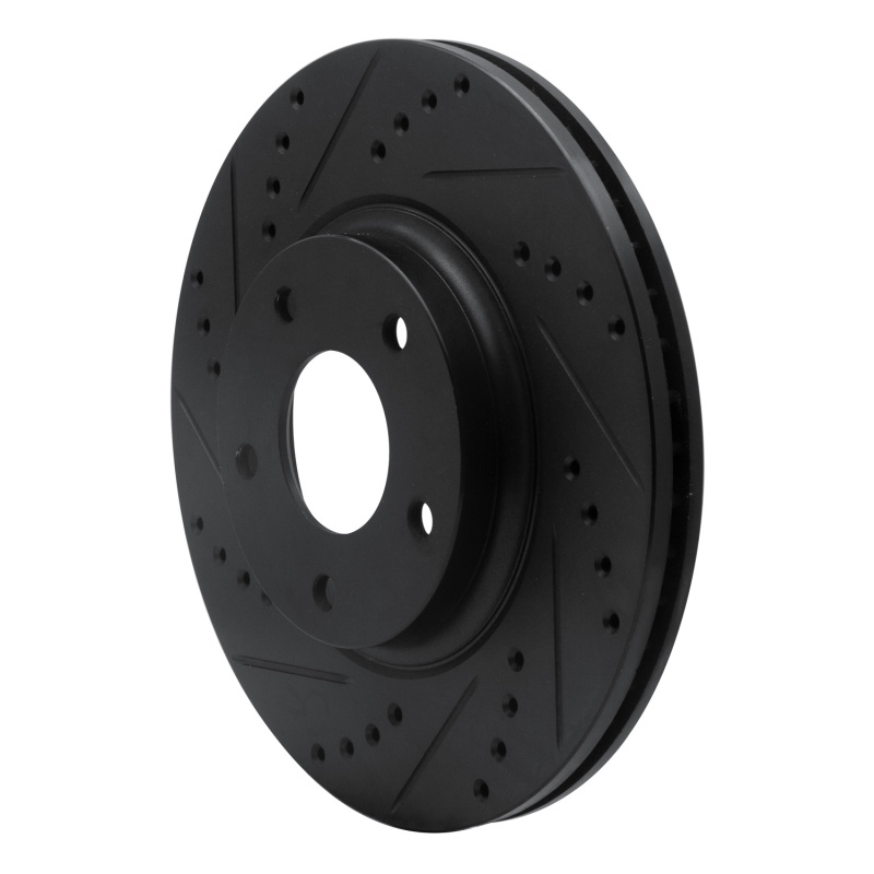 Infiniti I35 Brake Rotor (1) - Front Left - R1 Concepts - Drilled & Slotted - Black - `02-`06